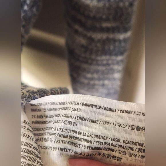 Abercrombie & Fitch L Cable Knit Lngslve GrayWhite ColorBlend Yarn Women Sweater - Picture 4 of 8